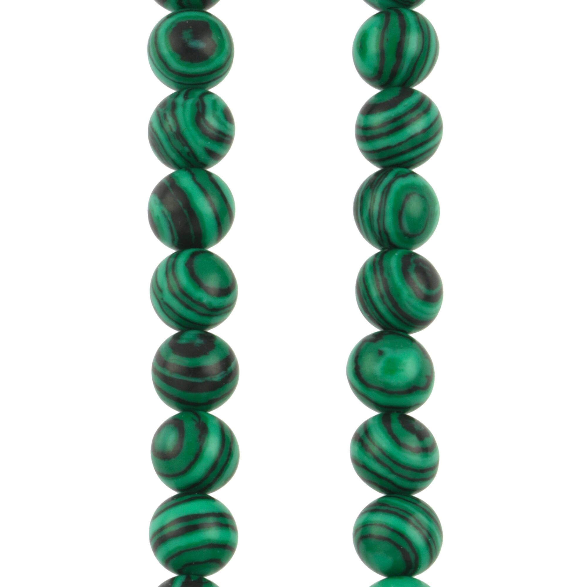Green Reconstituted Dyed Stone Round Beads by Bead Landing